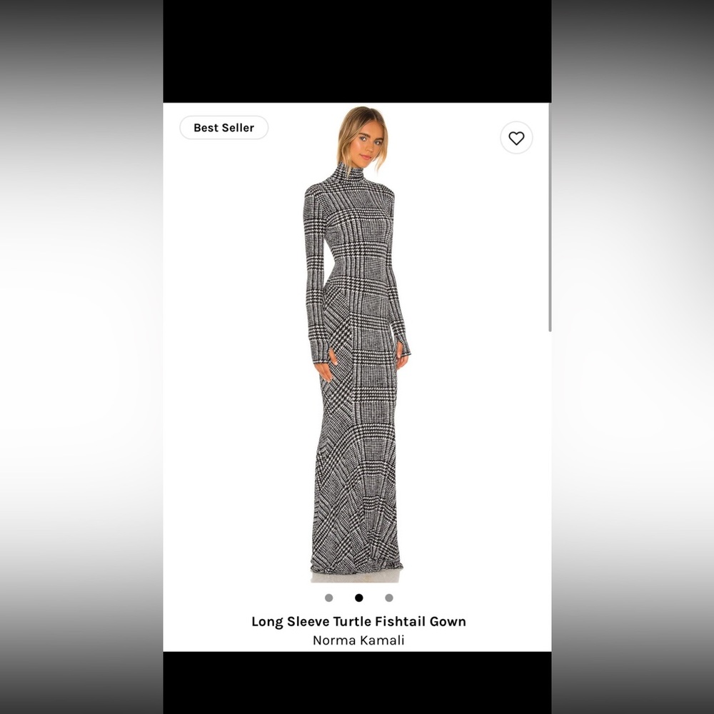 COPY - Norma Kamali houndstooth long sleeve turtleneck dress